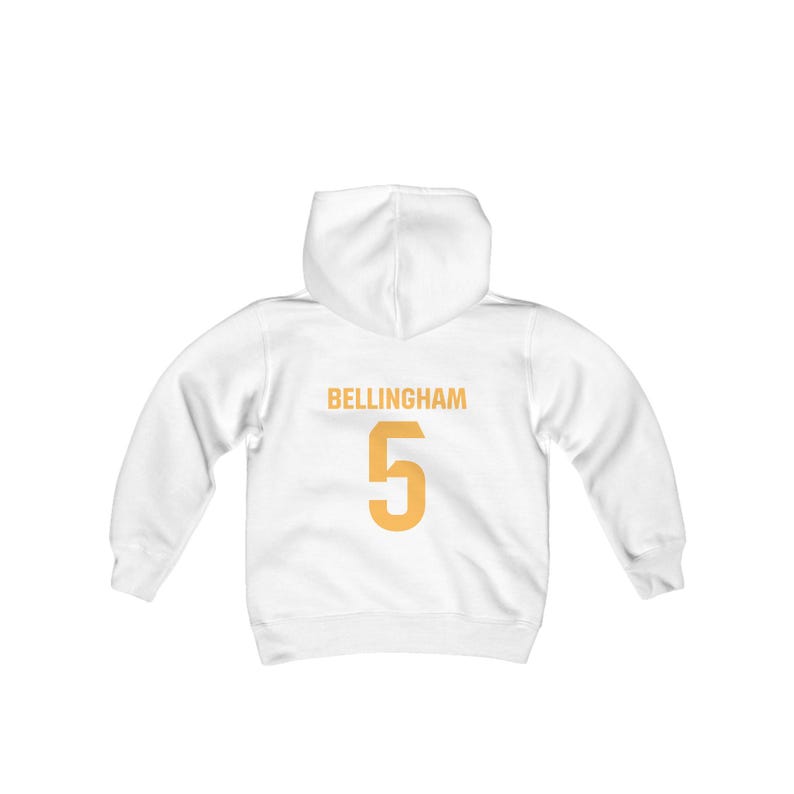 Madrid Bellingham 5 youth hoodie, Soccer Star Madrid Football Jersey Style Bellingham Unisex Hooded Sweatshirt, birthday gift Belligold