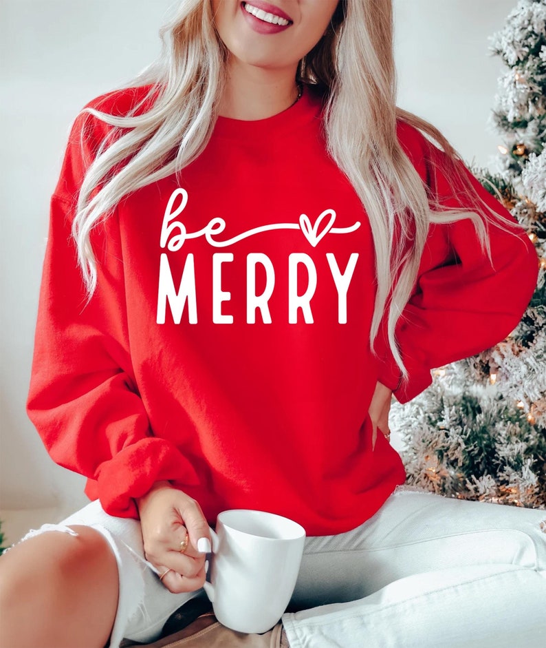 Merry Christmas Sweater, Christmas Sweatshirt, Fall Winter Cozy Outfit, Christmas Outfit, Merry Sweatshirt, Christmas Gifts For Women