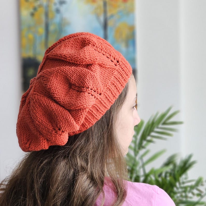 Handmade slouchy beret, Women knit hat, Adult winter accessories, Best gifts for her