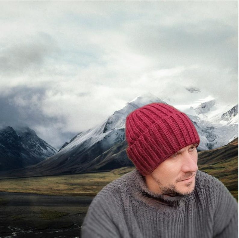 Men's cashmere silk lining hat, Cashmere beanie for men's, Hair protection hat, Gift for him