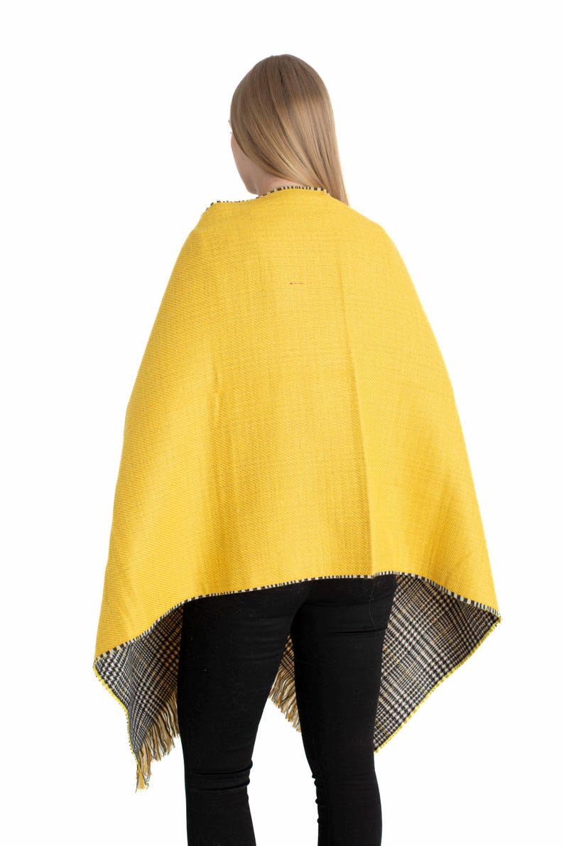 Yellow Double Sided Winter Oversize Women Scarf, Winter Shawl, Women Blanket Scarf, Winter Warm Pashmina Shawl, Christmas Gift