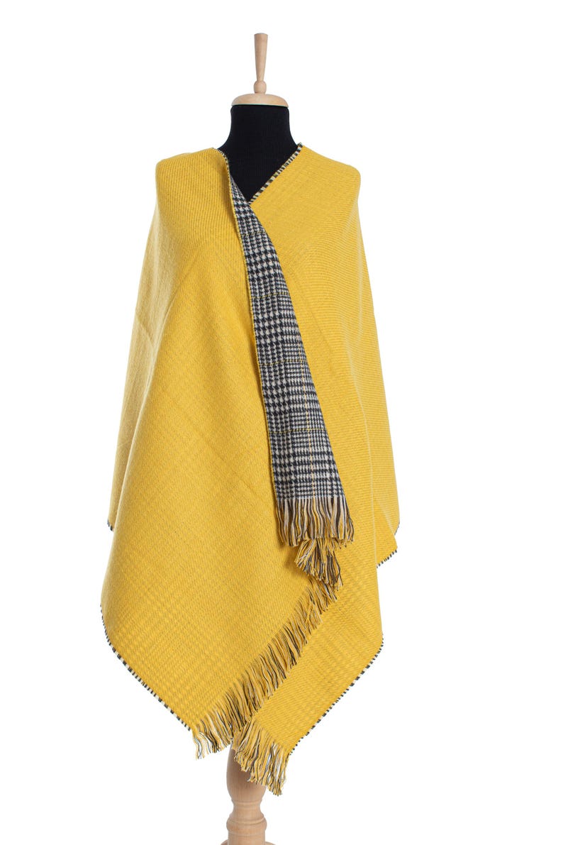 Yellow Double Sided Winter Oversize Women Scarf, Winter Shawl, Women Blanket Scarf, Winter Warm Pashmina Shawl, Christmas Gift