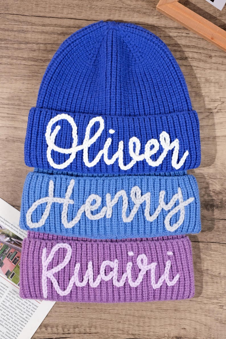 Personalized Kids Winter Hat | Custom Embroidered Beanie with Name | Handcrafted Warm Hat for Children | Unique Cozy Gift for Boys and Girls