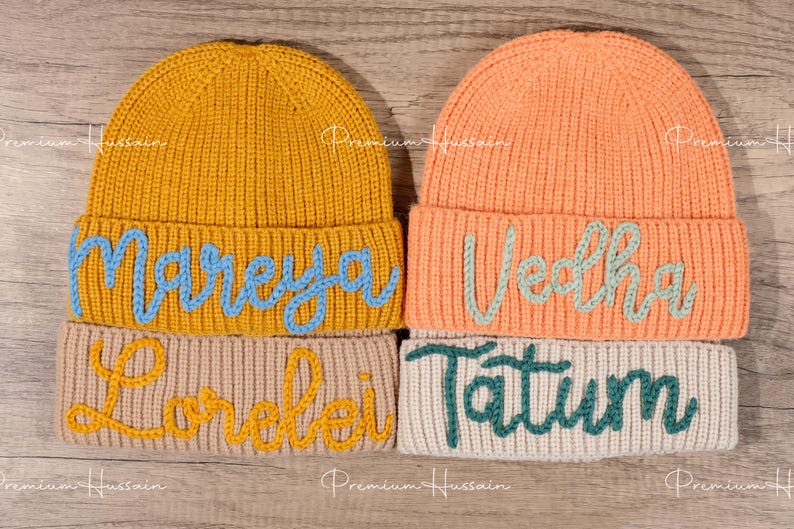 Custom Kids Beanie Hat, Personalized Winter Warm Hat, Embroidered Name Hat, Cozy Gifts for Children, Handcrafted Kids Beanie