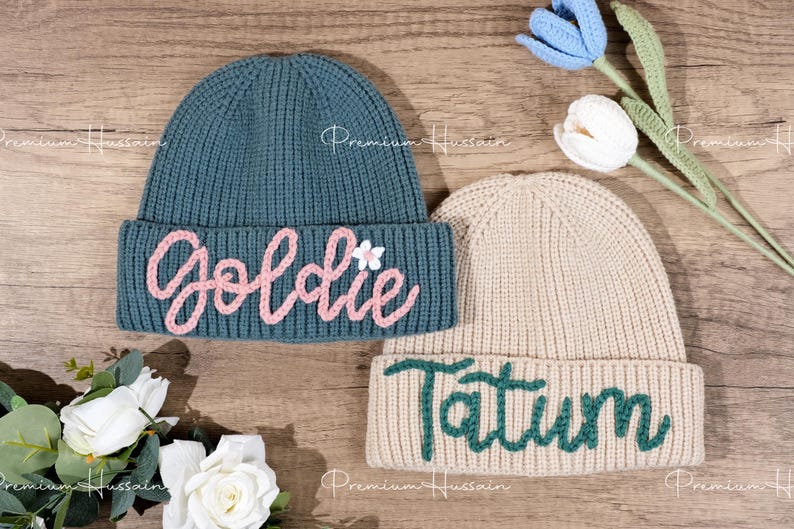 Custom Kids Beanie Hat, Personalized Winter Warm Hat, Embroidered Name Hat, Cozy Gifts for Children, Handcrafted Kids Beanie