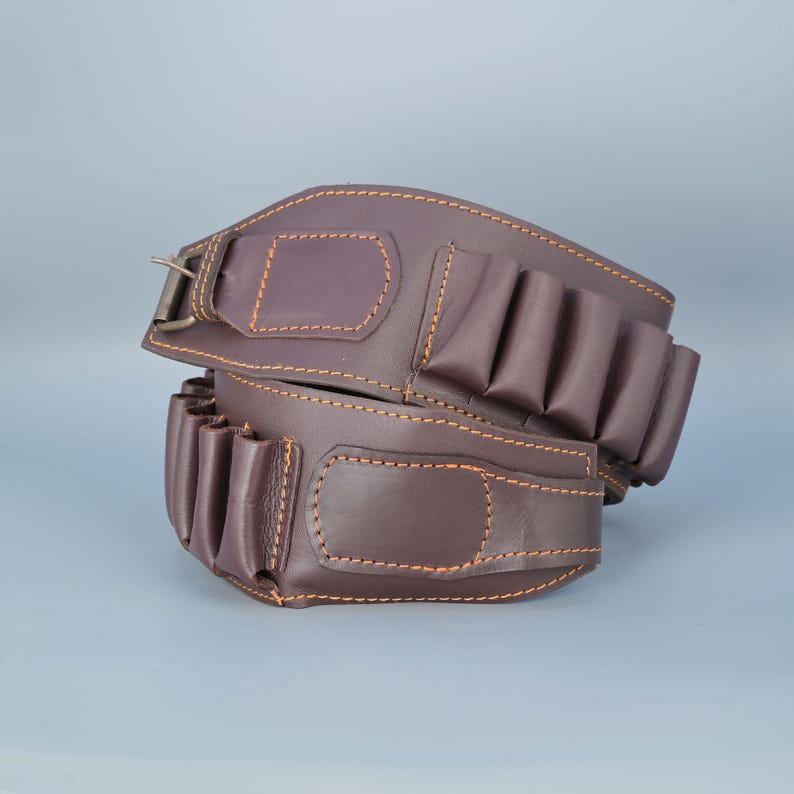 Handmade Leather Cartridge Belt for hunters - Personalized Cartridge Belt harness, Ammo Belt, Hunters Belt, Gift for Hunters, Gift for Dad