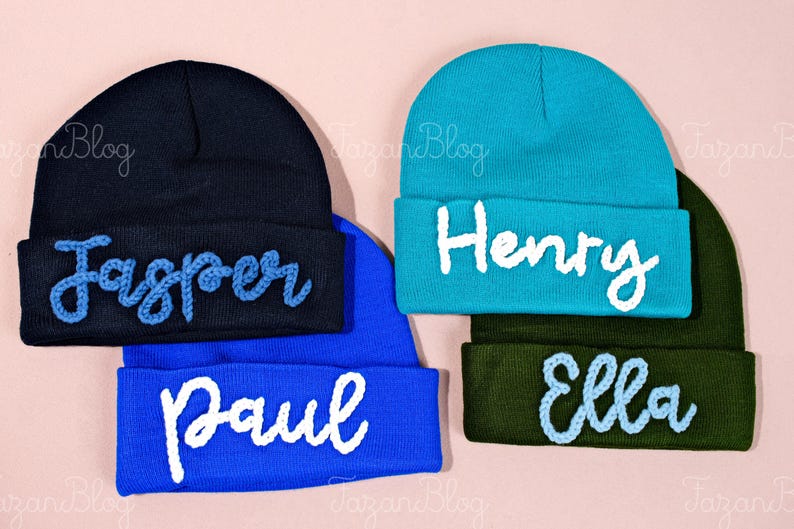 Custom Embroidered Beanies with Name - Personalized Knit Hats for Adults - Stylish Winter Accessories - Thoughtful Christmas Gifts