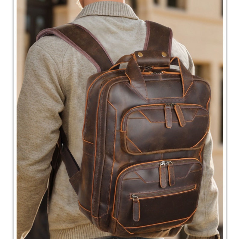 Laptop Backpack, Office School Backpack, Shoulder Bag Men, Personalized Full Grain Leather Backpack, Travel backpack, Rucksack, Gift for him