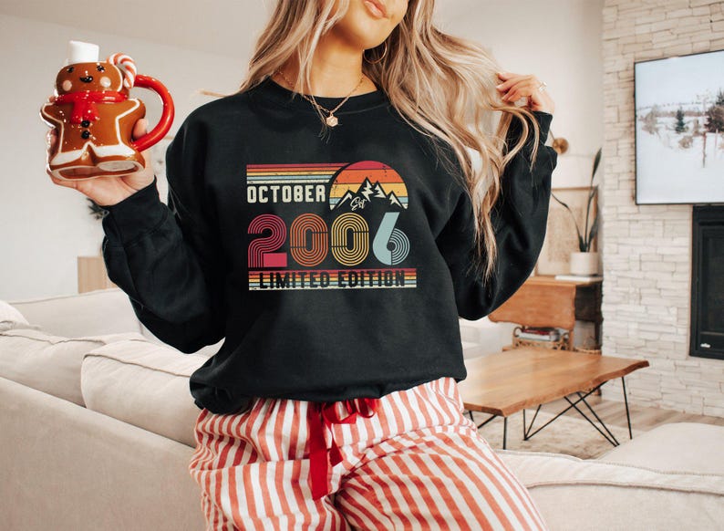 18th Birthday Limited Edition Retro Shirt, 2006 Bday Sweatshirt Gift Ideas, 18 Years Old Bday Hoodie for Women / Men, 18th Bday Party Tee