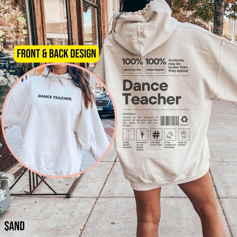 Dance Teacher Hoodie, Cute First Day of School Sweater for Teacher, Funny Dance Teacher Shirt for Spirit Day, Womens Back to School Shirt