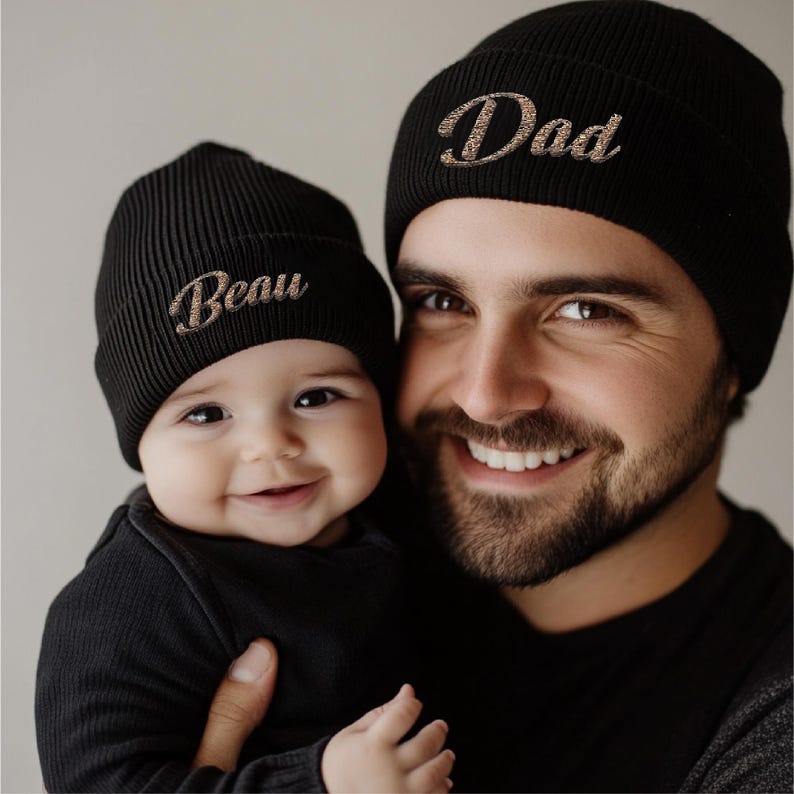 2025 Personalized Family Matching Beanie, Personalized Embroidered Beanie, Monogram Custom Kids Winter Beanie, Baby Shower Gift