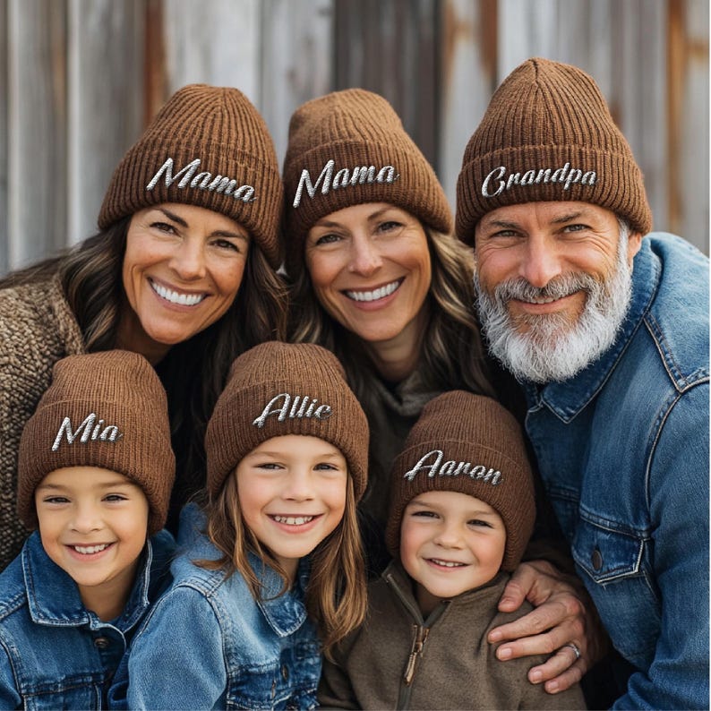 2025 Personalized Family Matching Beanie, Personalized Embroidered Beanie, Monogram Custom Kids Winter Beanie, Baby Shower Gift