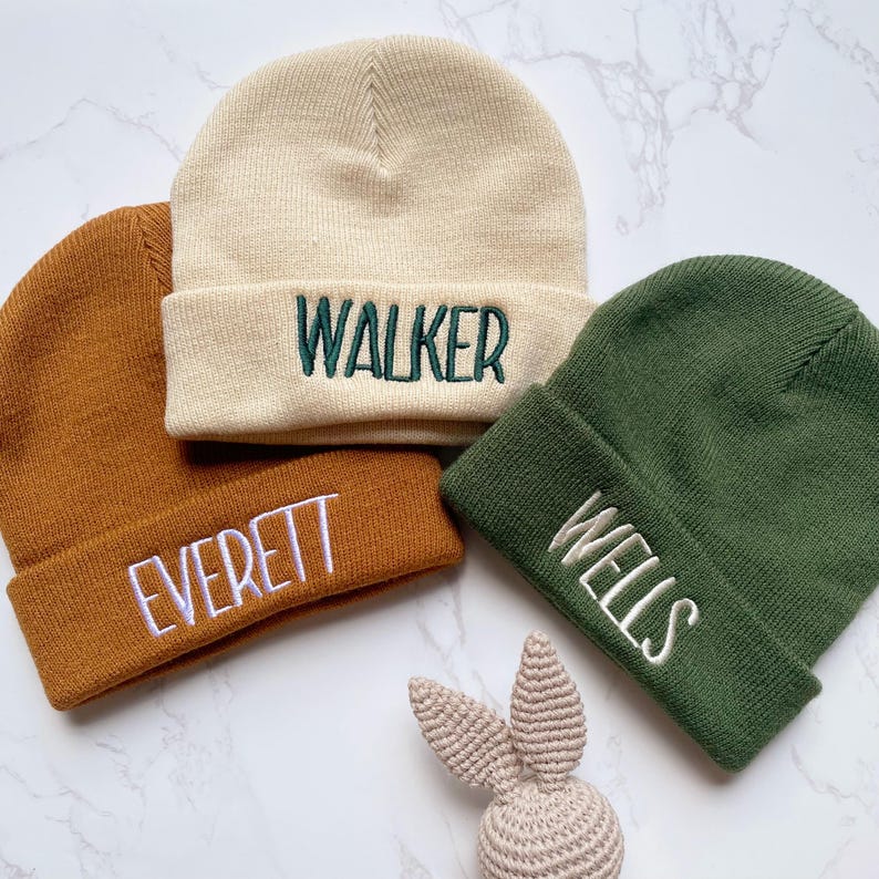 2025 Personalized Family Matching Beanie, Personalized Embroidered Beanie, Monogram Custom Kids Winter Beanie, Baby Shower Gift