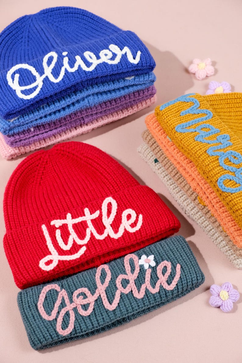 Personalized Kids Winter Hat | Custom Embroidered Beanie with Name | Handcrafted Warm Hat for Children | Unique Cozy Gift for Boys and Girls