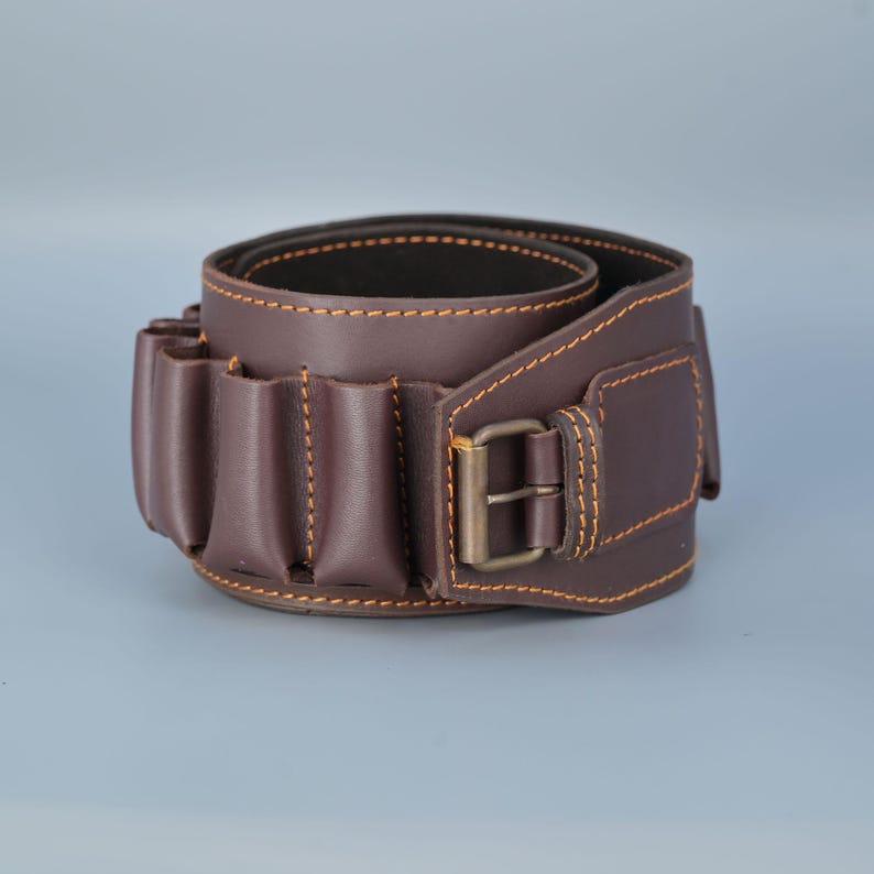 Handmade Leather Cartridge Belt for hunters - Personalized Cartridge Belt harness, Ammo Belt, Hunters Belt, Gift for Hunters, Gift for Dad