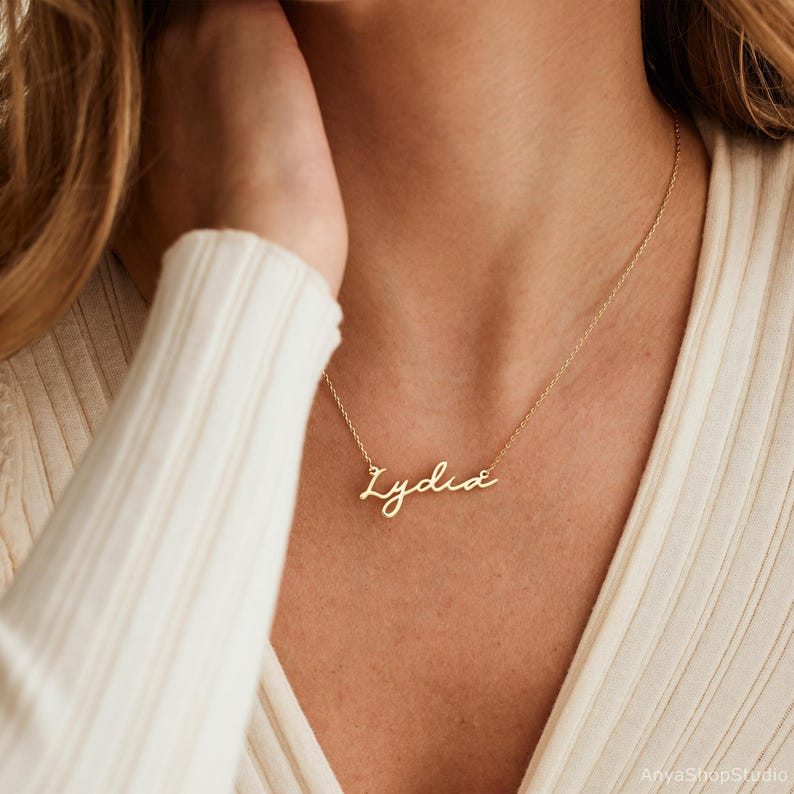 Dainty Minimalist Name Necklace, 18K Gold Plated Name Necklace, Personalized Minimalist Name Necklace, Custom Name Jewelry, Christmas Gift