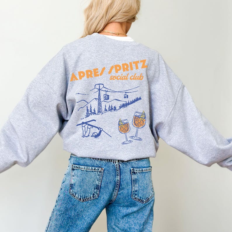 Vintage Apres Spritz Girls Trip Weekend Crewneck, Apres Ski Sweatshirt, Aperol Spritz Sweater, Winter Sports Sweatshirt, Retro Ski Crewneck