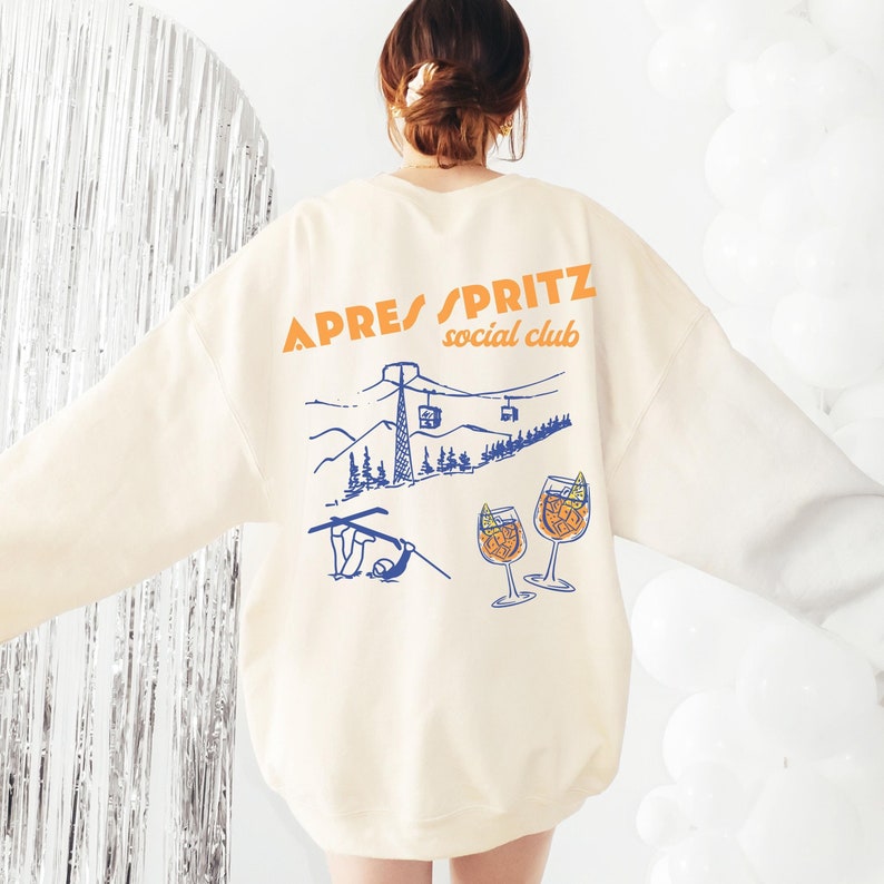 Vintage Apres Spritz Girls Trip Weekend Crewneck, Apres Ski Sweatshirt, Aperol Spritz Sweater, Winter Sports Sweatshirt, Retro Ski Crewneck