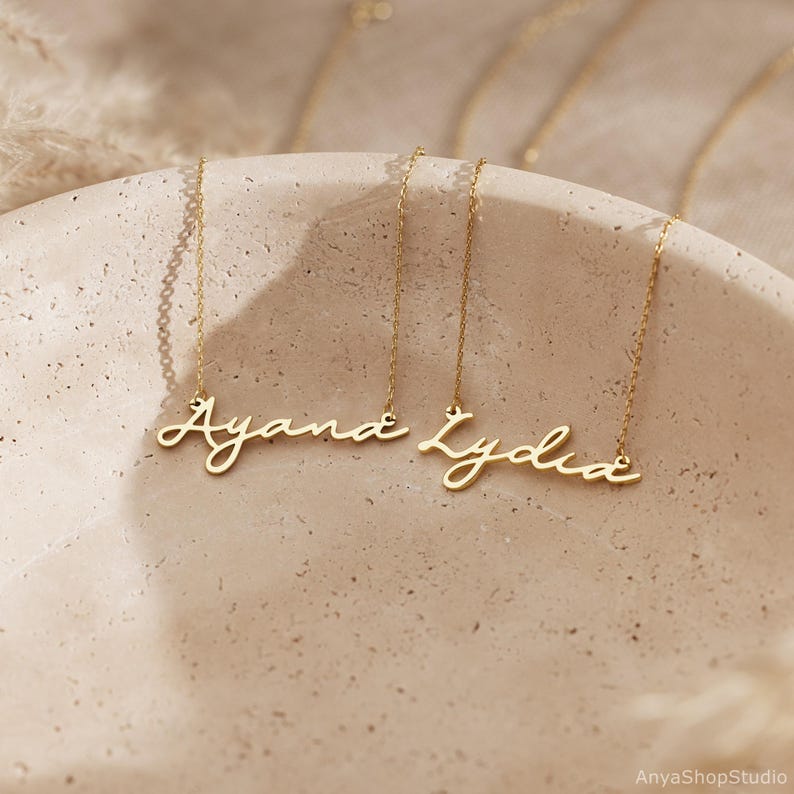 Dainty Minimalist Name Necklace, 18K Gold Plated Name Necklace, Personalized Minimalist Name Necklace, Custom Name Jewelry, Christmas Gift