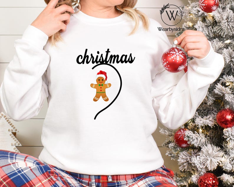 Couple Merry Christmas Sweater, His and Hers Matching Heart Christmas Sweatshirt, Cute Gingerbread Couple Printed Jumpers, Couples Xmas Gift