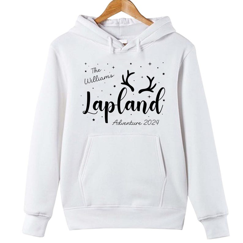 HOODIE (LP-1 ) Personalised Lapland Family Holiday Christmas hoodie The North Pole Santa Claus Xmas Gift Hoody -Youth Hoodies No drawstring