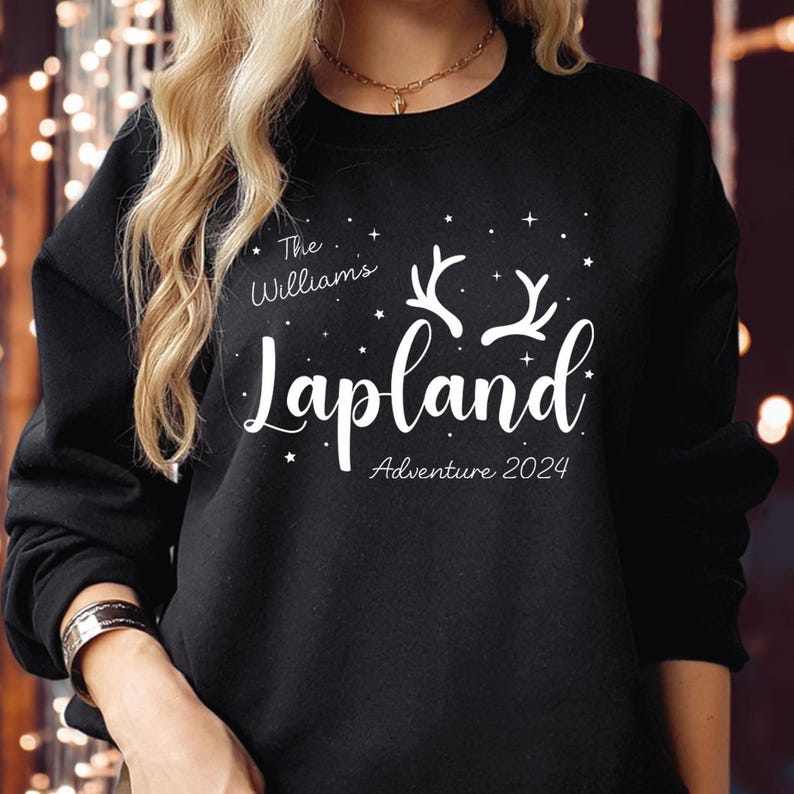 SWEATSHIRT (LP-1) Personalised Lapland Family Matching Christmas Holiday Sweatshirts - Custom The North Pole Santa Claus Xmas Gift Jumper