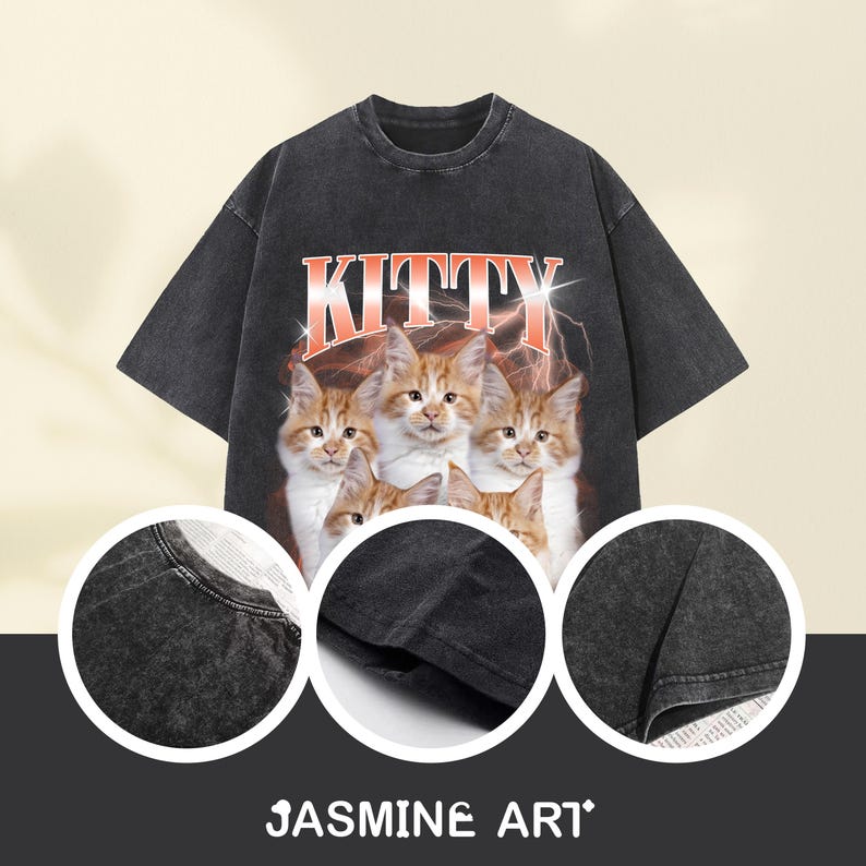 Custom Pet Vintage Shirt - Custom Cat Bootleg Rap Shirt, Cat Lover T-Shirt, Retro 90's Graphic T-Shirt, Personalized Shirt, Pet Face Shirt