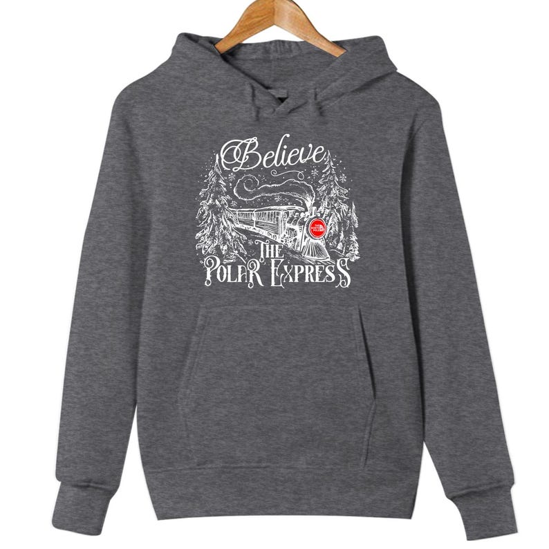 HOODIE (5081) Believe The Polar Express Funny Christmas Tops The North Pole Magic Xmas Jacket - Youth Hoodies No drawstring (EU regulations)