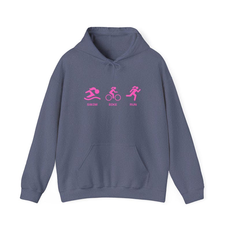 Triathlon Girl Multi Sport Hoodie, Run Bike Swim Sweatshirt, Athletic Exercise Gift, Workout Apparel, Fitness Lover Pullover