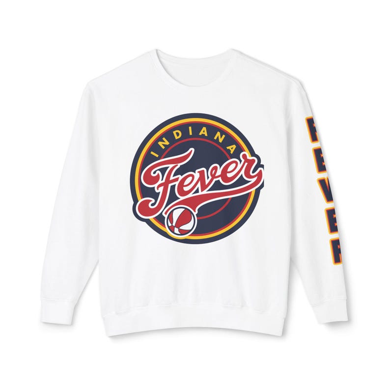 Indiana Fever - Unisex Lightweight Crewneck Sweatshirt-Vertical Sleeve Print