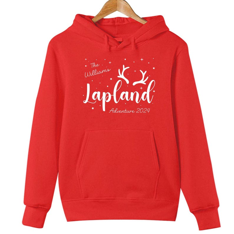 HOODIE (LP-1 ) Personalised Lapland Family Holiday Christmas hoodie The North Pole Santa Claus Xmas Gift Hoody -Youth Hoodies No drawstring