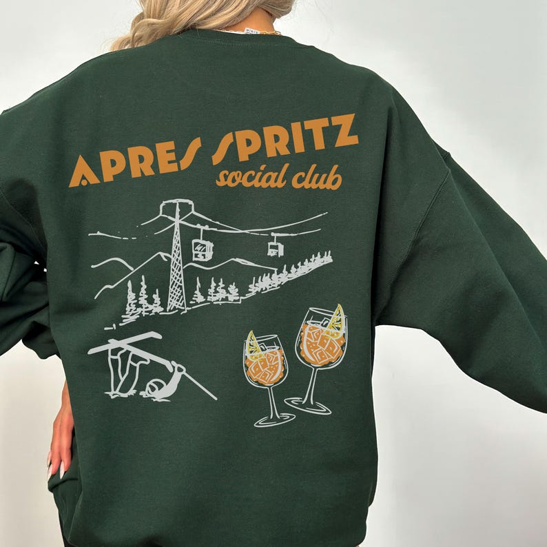 Vintage Apres Spritz Girls Trip Weekend Crewneck, Apres Ski Sweatshirt, Aperol Spritz Sweater, Winter Sports Sweatshirt, Retro Ski Crewneck