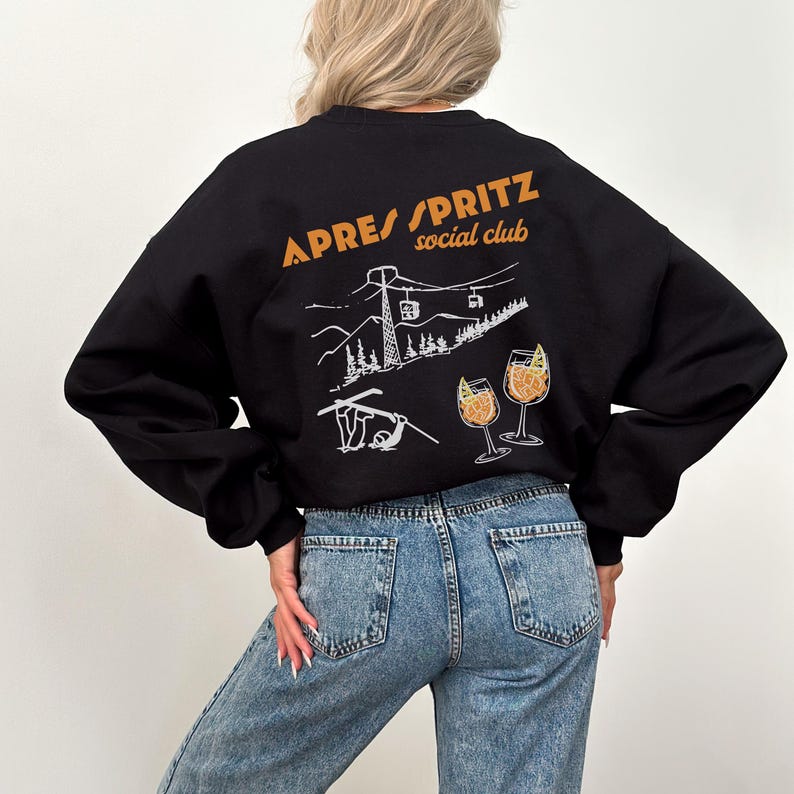 Vintage Apres Spritz Girls Trip Weekend Crewneck, Apres Ski Sweatshirt, Aperol Spritz Sweater, Winter Sports Sweatshirt, Retro Ski Crewneck