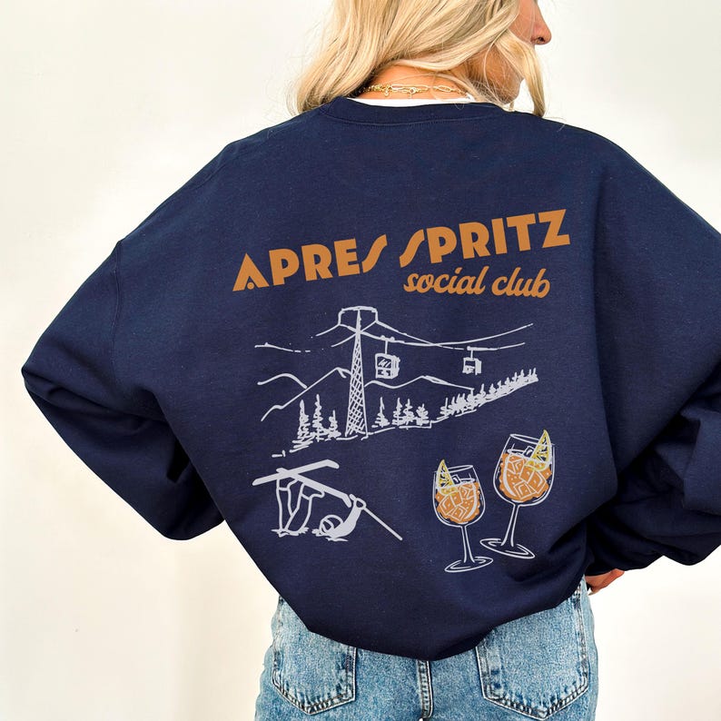 Vintage Apres Spritz Girls Trip Weekend Crewneck, Apres Ski Sweatshirt, Aperol Spritz Sweater, Winter Sports Sweatshirt, Retro Ski Crewneck