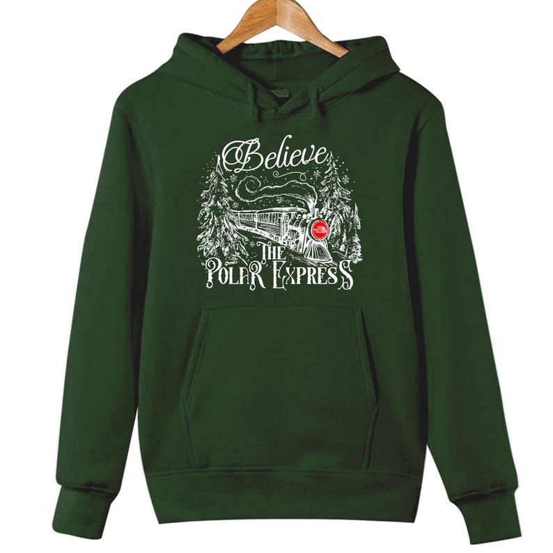 HOODIE (5081) Believe The Polar Express Funny Christmas Tops The North Pole Magic Xmas Jacket - Youth Hoodies No drawstring (EU regulations)