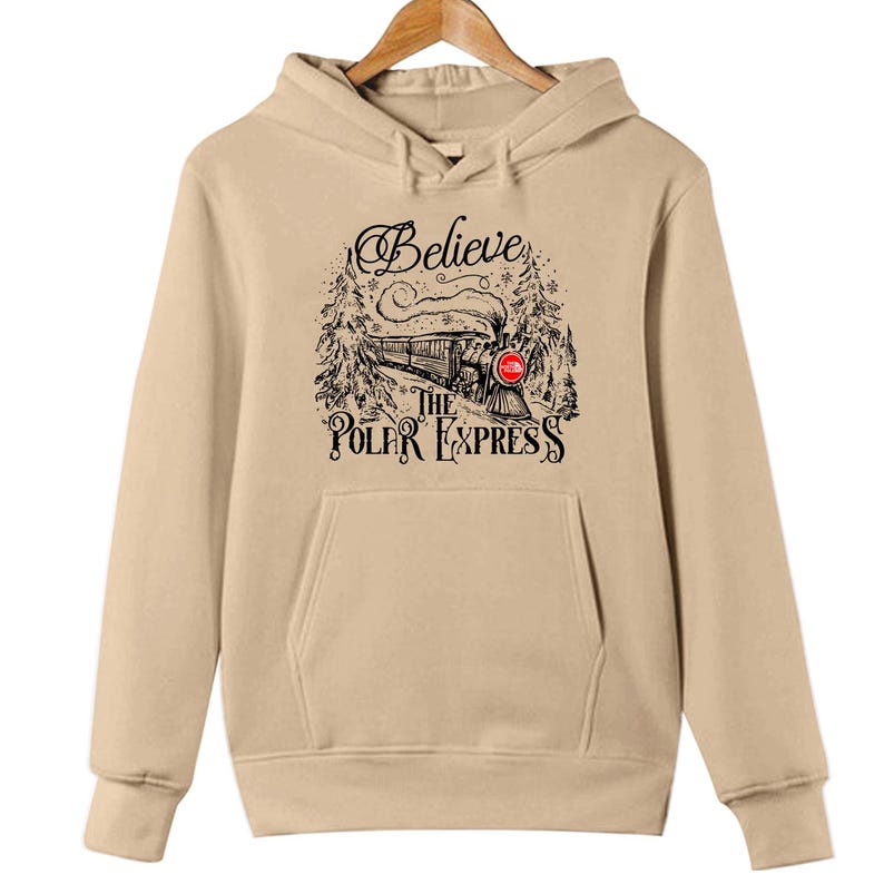 HOODIE (5081) Believe The Polar Express Funny Christmas Tops The North Pole Magic Xmas Jacket - Youth Hoodies No drawstring (EU regulations)