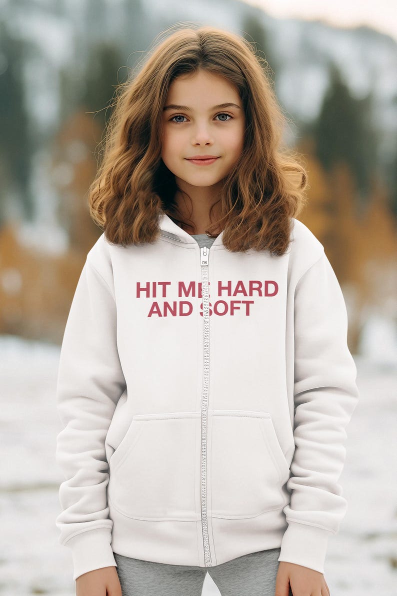 Hit Me Hard and Soft Zip Up Hoodie Music Fan Gift Unisex Hooded Sweatshirt Full Zip Jacket Music Lover Apparel Cozy Hoodie Billie Concert