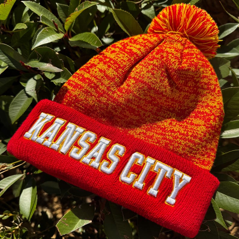 Kansas City Beanie Hats for Men and Women-New Warm Knit Cap Winter Capwith Pom