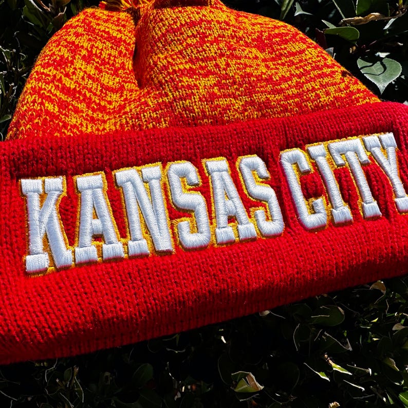 Kansas City Beanie Hats for Men and Women-New Warm Knit Cap Winter Capwith Pom