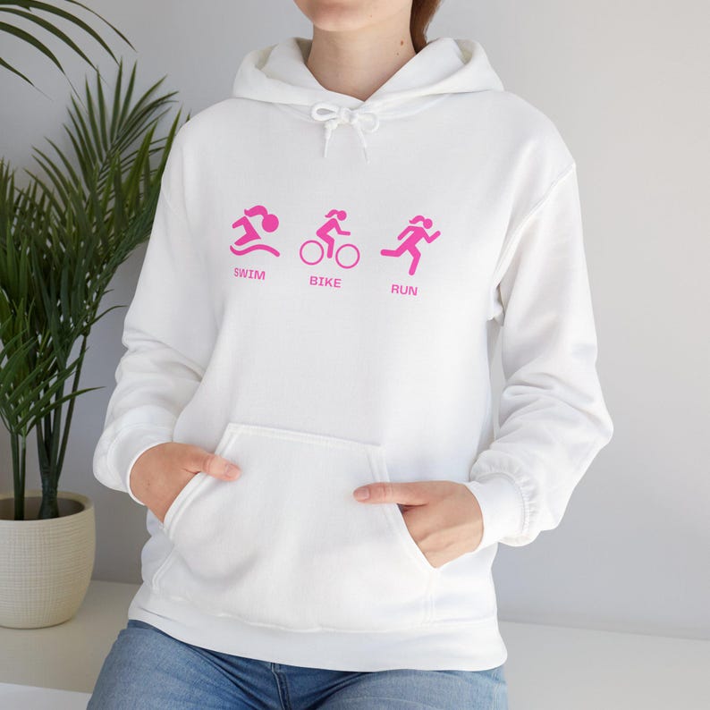 Triathlon Girl Multi Sport Hoodie, Run Bike Swim Sweatshirt, Athletic Exercise Gift, Workout Apparel, Fitness Lover Pullover