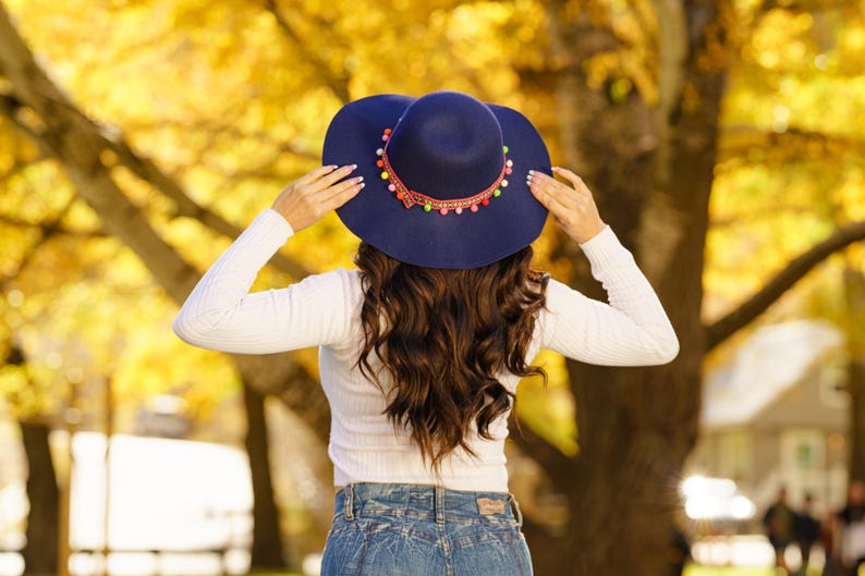 Wide Brim Fedora | Teardrop Rancher Hat | Hat for Women Peruvian artisan-made hat, Felt and alpaca mixed hat