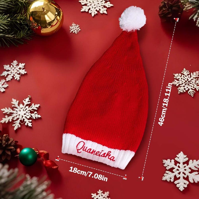 Personalized Christmas Hat Embroidered Name Santa Hat Christmas Gift for Family