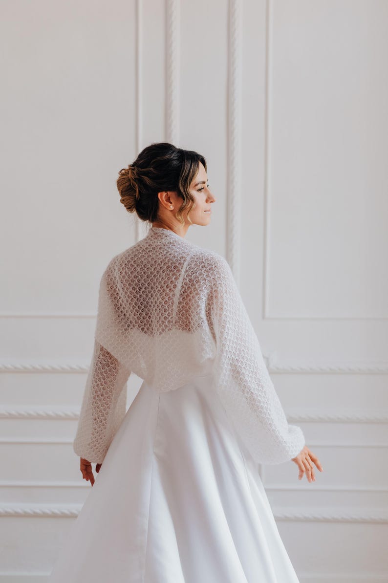 Wedding Wrap Bolero White Cover up Mohair Shrug Bolero Bridal Jacket White Bolero Women Wedding Cover up Mohair Bolero Wrap