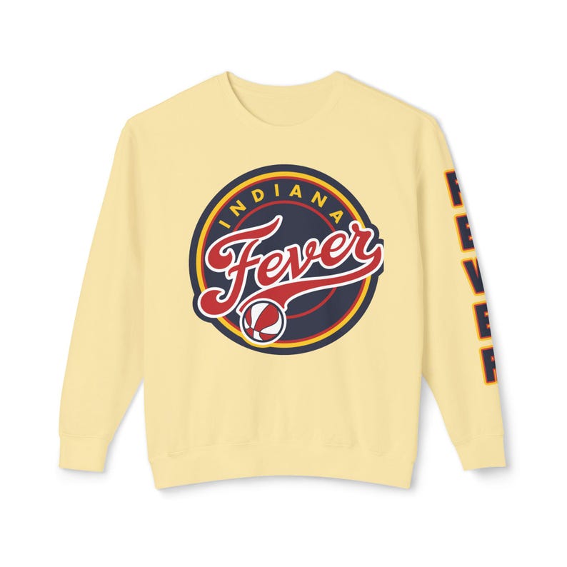 Indiana Fever - Unisex Lightweight Crewneck Sweatshirt-Vertical Sleeve Print