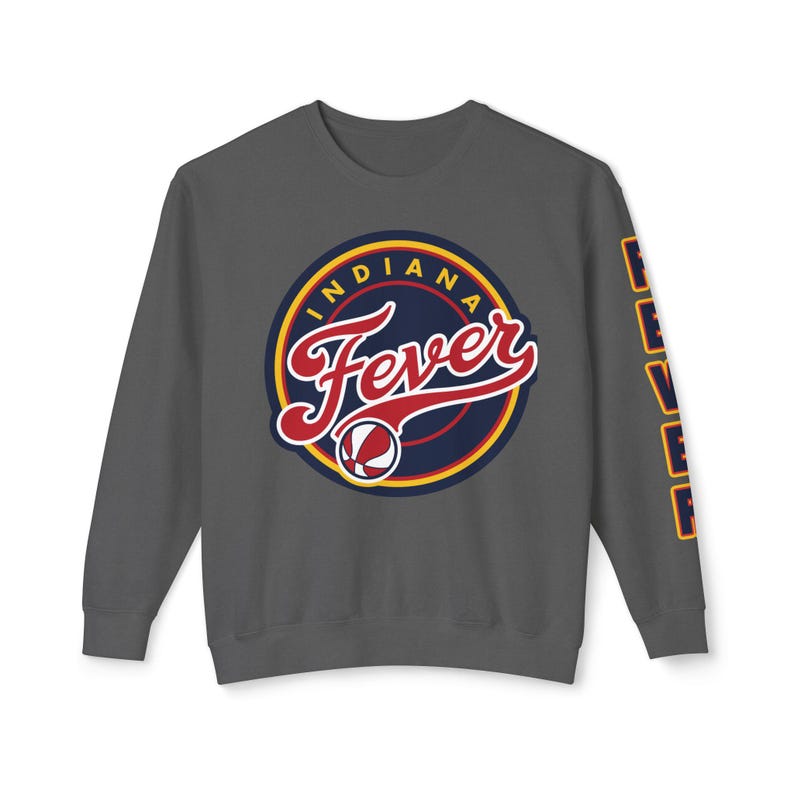 Indiana Fever - Unisex Lightweight Crewneck Sweatshirt-Vertical Sleeve Print