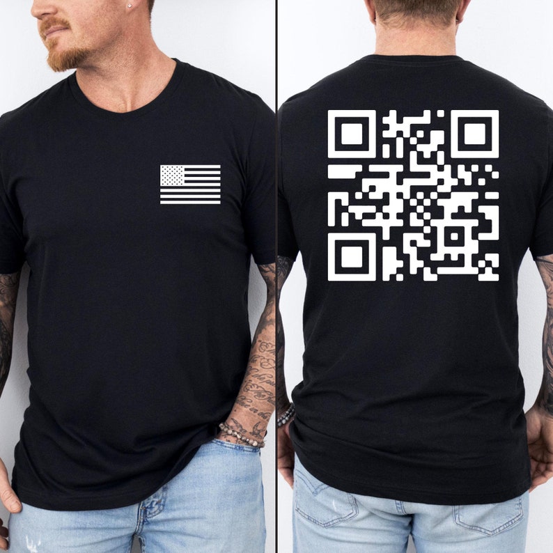 Viral Trump Dance YMCA QR Code T-Shirt Trump Dance Prank Shirt Funny QR President Trump Dance Code T-Shirt Front and Back