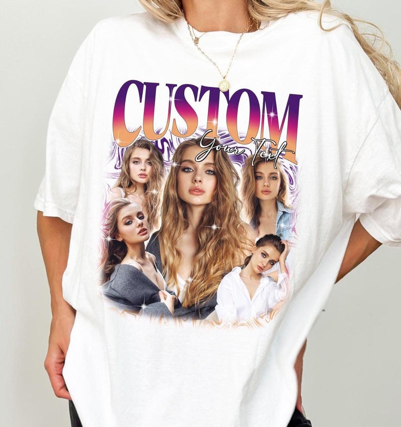 Custom Your Own Bootleg Rap Unisex T-Shirt, Personalised Rap Tee Shirt, Retro Vintage Graphic 90 Shirt, Custom Your Own Photo And Text Shirt