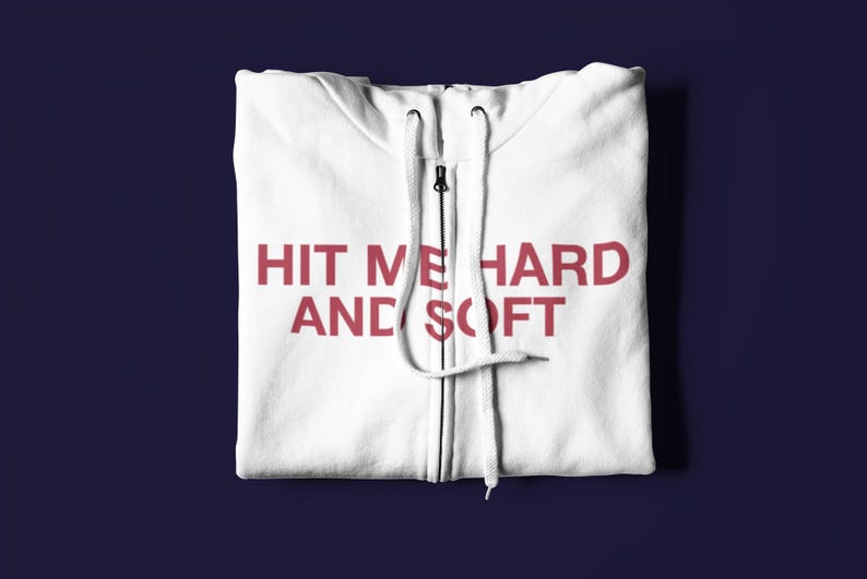 Hit Me Hard and Soft Zip Up Hoodie Music Fan Gift Unisex Hooded Sweatshirt Full Zip Jacket Music Lover Apparel Cozy Hoodie Billie Concert