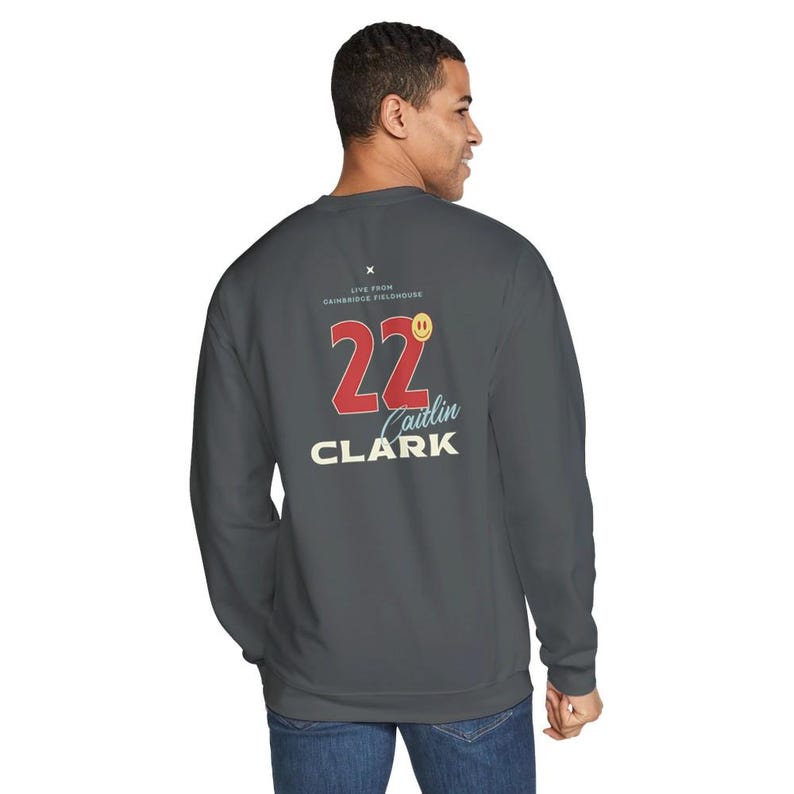 Indiana Fever Caitlin Clark Retro Crewneck Midweight Fleece Adult Crewneck Sweatshirt | Gildan SF000 Charcoal