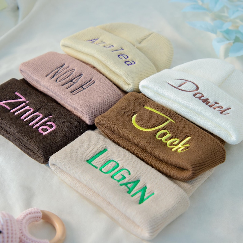 Embroidered Name Baby Adult Beanie Hat, Winter Beanies for Baby, Unisex Toddler Hat, Christmas Kids, 2-12 Years Old, Gift for Nieces/Nephews